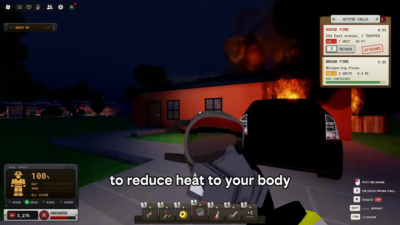 0:49 · SCBA mask and PUT ON MASK prompt. Public PC gameplay by Ricoko, observed 8 October 2026